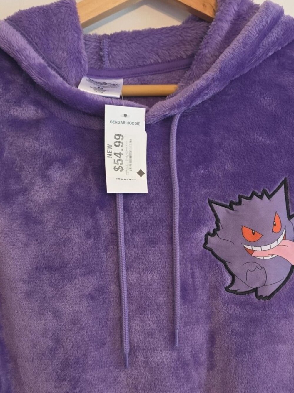 Pokemon Gengar Plush Purple Hoodie 3D Ears Cosplay Medium NWT - Picture 5 of 6